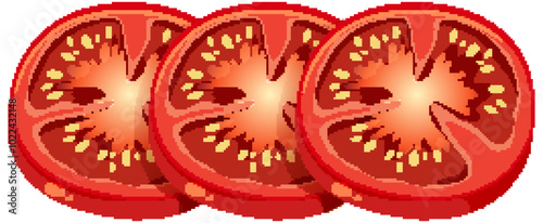 Sliced Tomato Vector Illustration