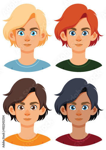 Diverse Cartoon Characters Portraits