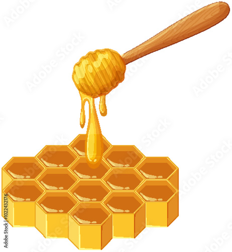 Sweet Honeycomb and Dripping Honey