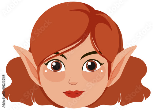 Red-Haired Elf Vector Illustration