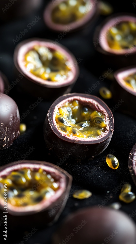 Luxurious Passion Fruit Filled Chocolates Display Luxurious Passion Fruit Filled Chocolates Display