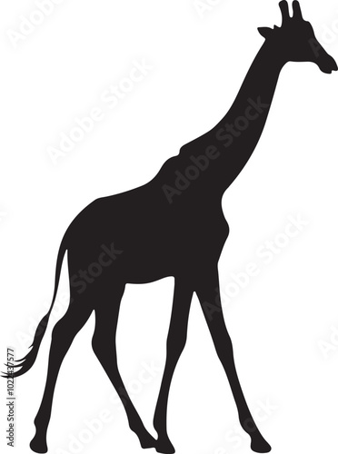 silhouette vector, and art style giraffe