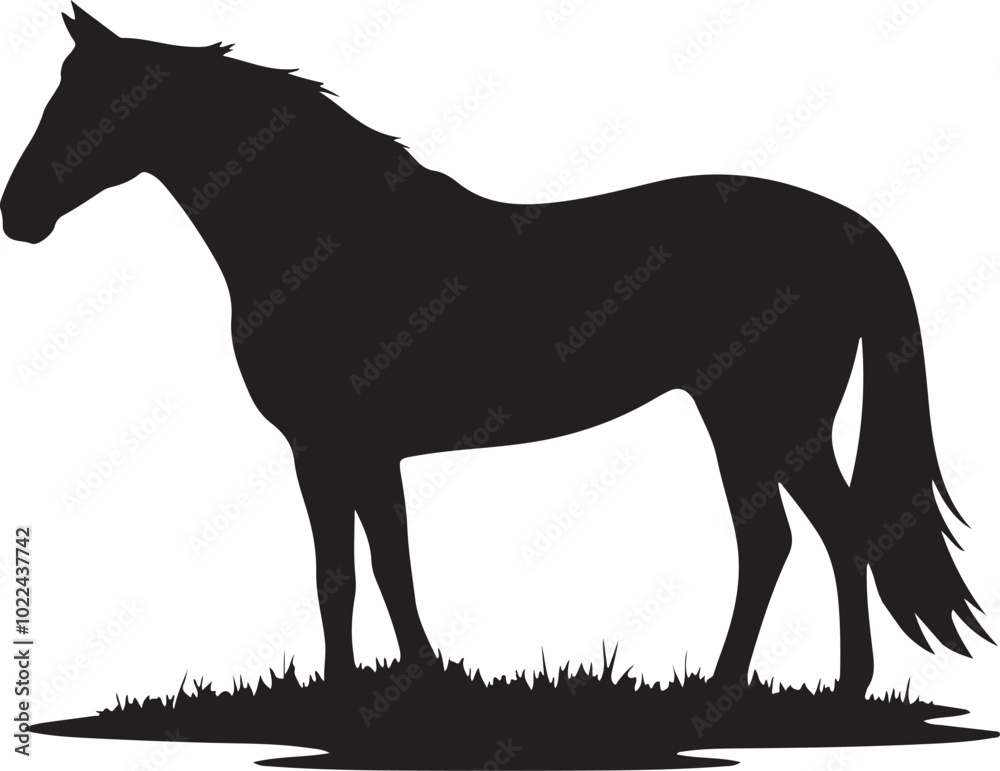 Obraz premium silhouette vector, and art style horse.