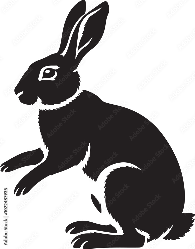 Obraz premium silhouette vector, and art style rabbit
