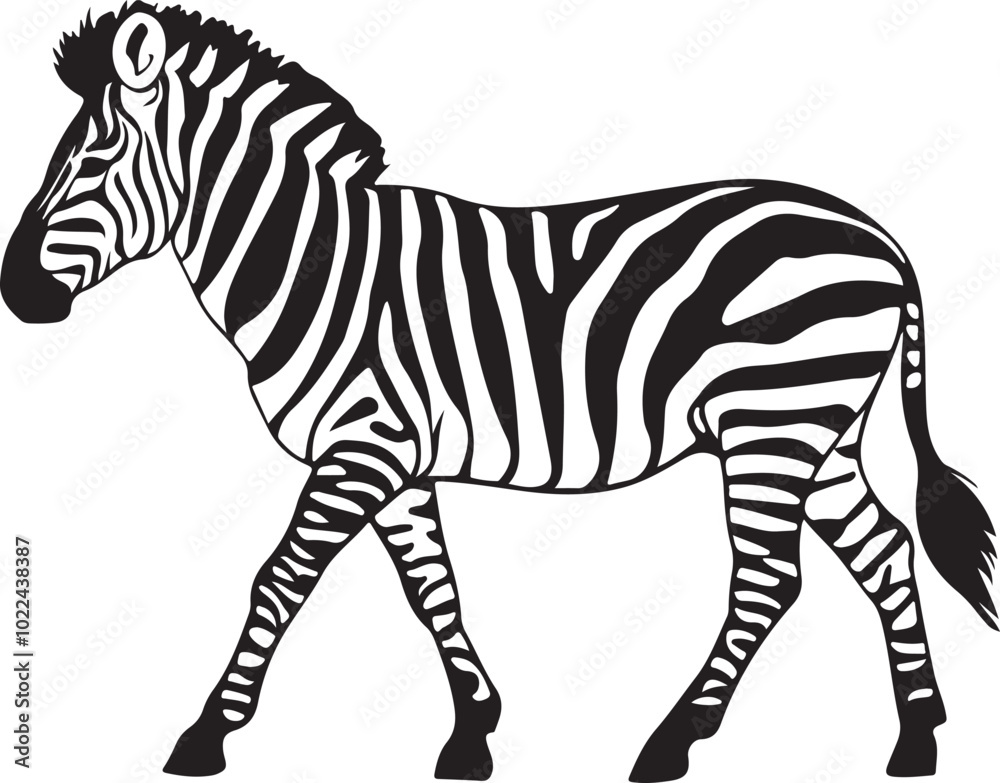 Fototapeta premium silhouette vector style zebra.