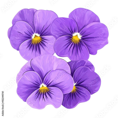 Vibrant purple pansy sticker adds a touch of beauty to any surface, perfect for flower lovers and nature enthusiasts.