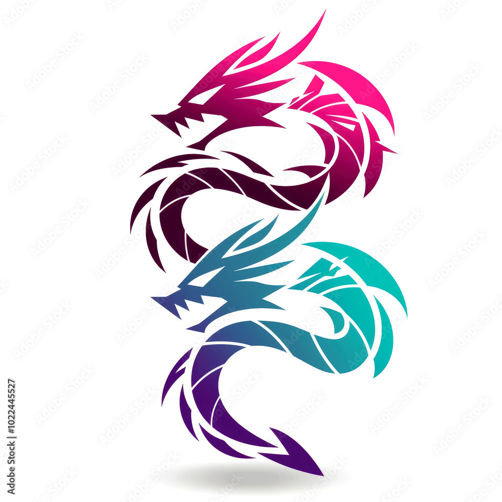 A stylized illustration of three intertwined dragons in vibrant colors. A stylized illustration of three intertwined dragons in vibrant colors.