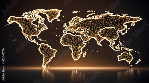 Wallpaper Mural Continent world map. Outline World Map Background. Global network connection. Torontodigital.ca