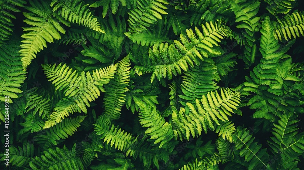 Lush Green Ferns in a Vibrant Natural Setting Lush Green Ferns in a Vibrant Natural Setting