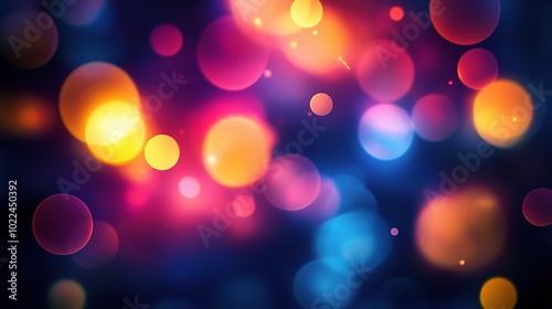Colorful Bokeh Abstract Background with Soft Light Effects