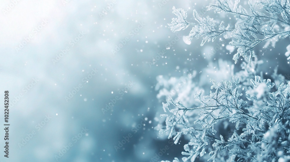 Frosty Winter Wonderland with Delicate Snowflakes Frosty Winter Wonderland with Delicate Snowflakes