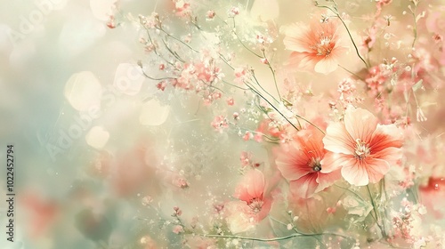 Soft Floral Background with Light Pastel Tones