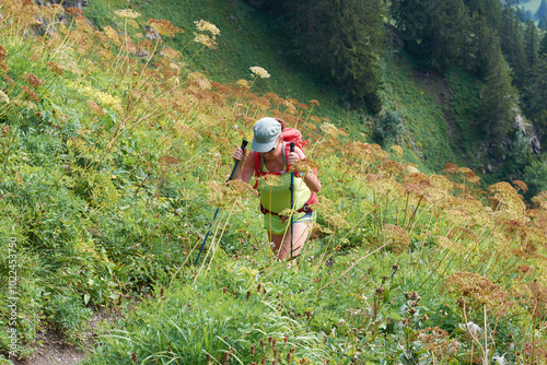 randonneuse en montagne  photo