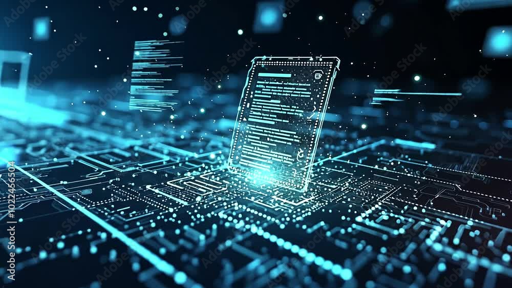 Artificial Intelligence in Document Analysis, the role of artificial intelligence in document analysis with an image portraying machine learning algorithms extracting data from unstructured documents