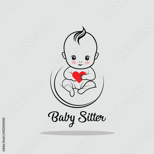 Baby Sitter Logo in vector