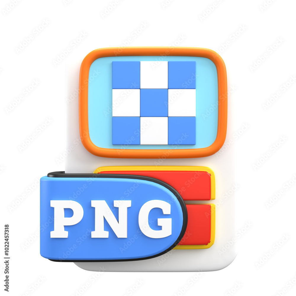 Fototapeta premium 3D Format File PNG illustration