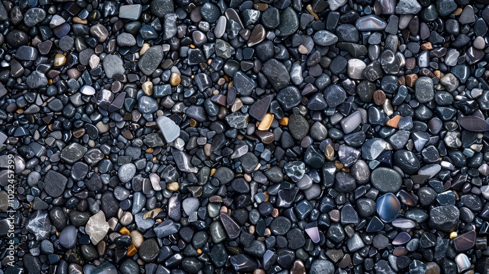 beautiful shining pebbles. Top view. Background full beautiful shining pebbles. Top view. Background full