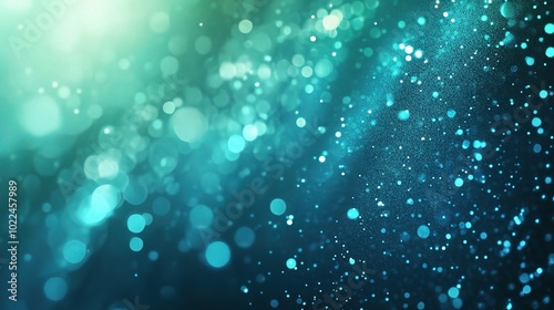 Abstract Blue and Green Bokeh Background with Light Effects