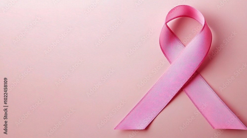 Awareness Ribbon on Soft Pink Background Awareness Ribbon on Soft Pink Background