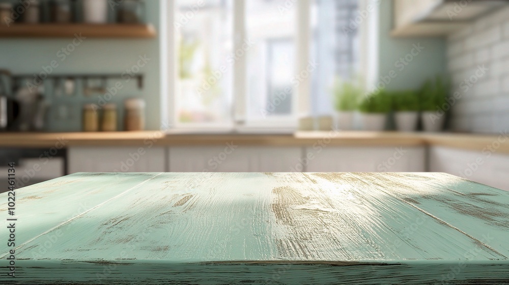 Rustic Kitchen Counter with Soft Natural Light Rustic Kitchen Counter with Soft Natural Light