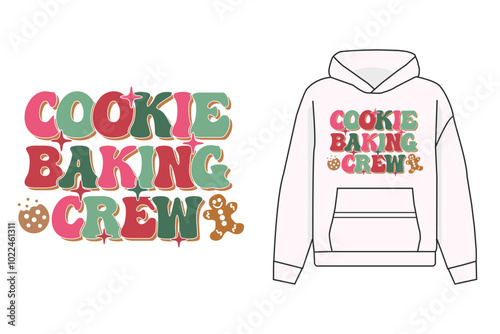 Crew Gingerbread Christmas Cookie Baking, Christmas  T-shirt Design