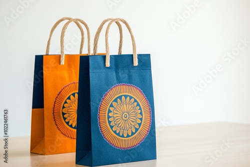 Diwali-Themed Gift Bags with Bold Festive Designs