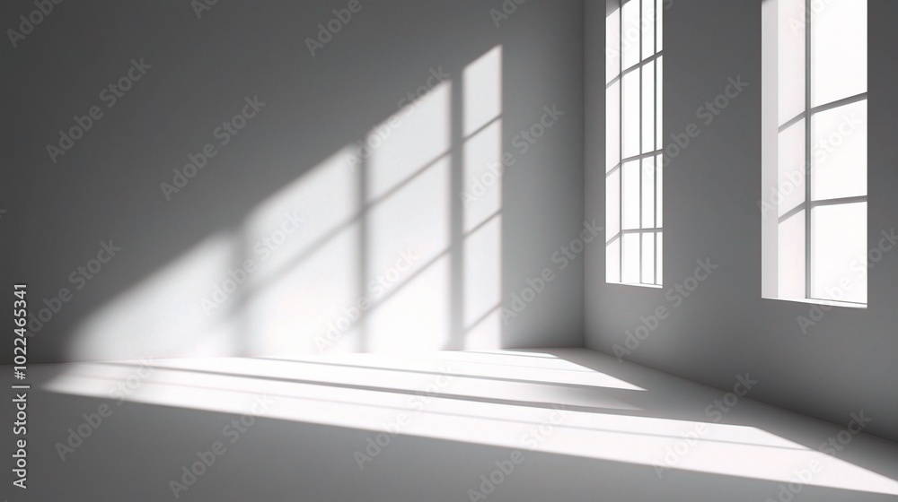 Bright Interior Space with Sunlight and Shadows Bright Interior Space with Sunlight and Shadows