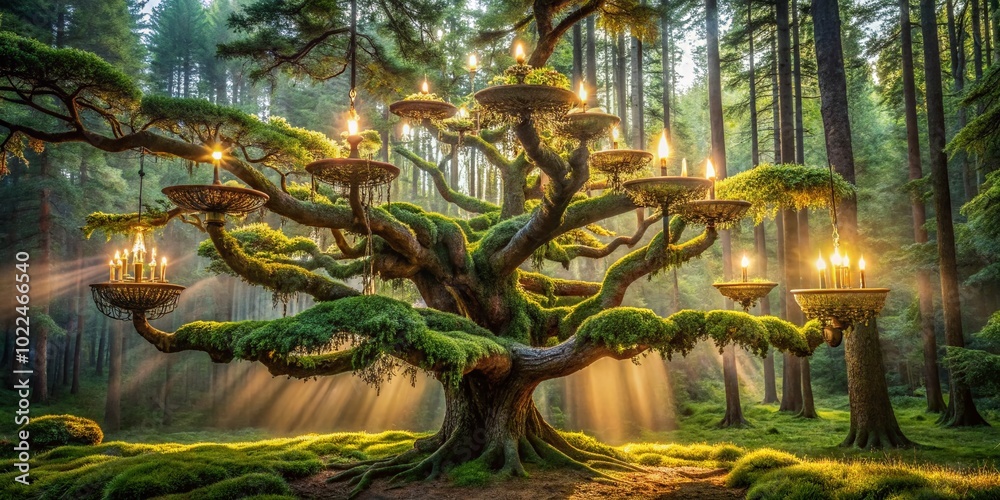 Fototapeta premium Strange Growing Chandelier Tree in Sweden - Magical Natural Wonders