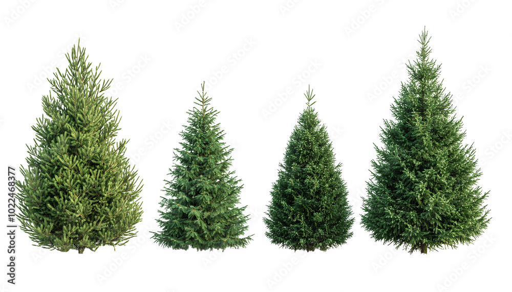 Obraz premium set of Christmas Trees isolated on transparent background