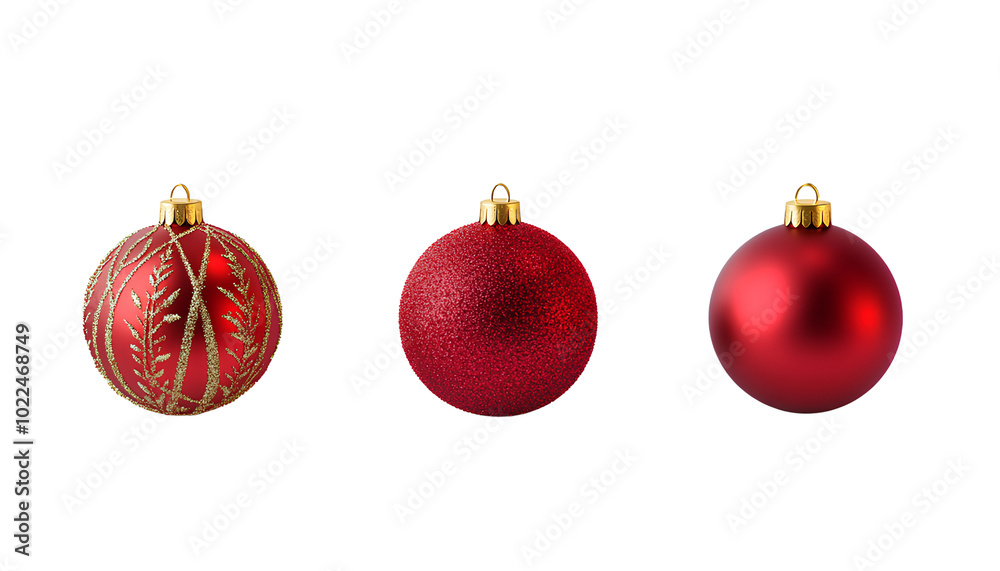 set of chirstmas elements isolated on transparent background
