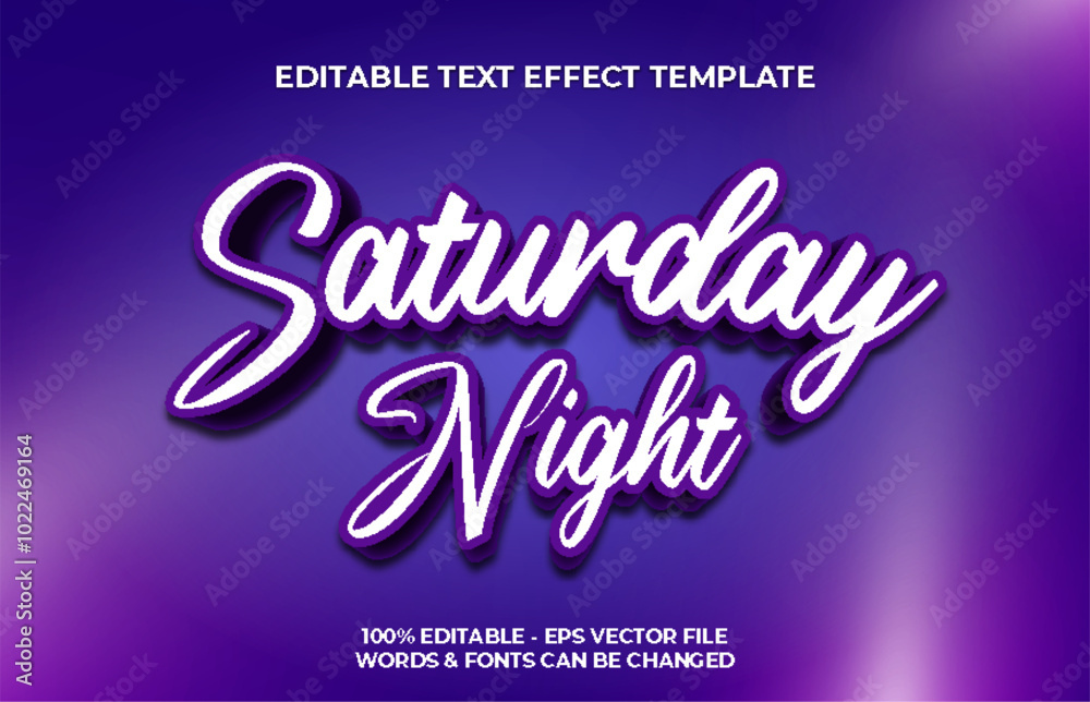 Purple saturday night editable text effect template Purple saturday night editable text effect template