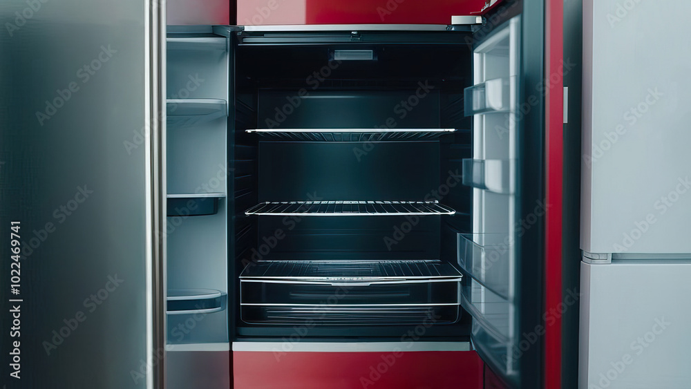 Modern Empty Refrigerator for Kitchen Appliance Store or Home Use Modern Empty Refrigerator for Kitchen Appliance Store or Home Use
