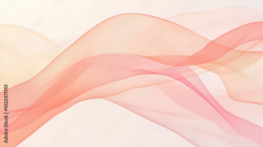 Soft Waves in Gentle Hues of Pink and Cream