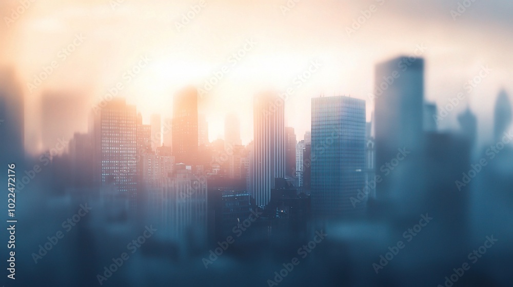 Fototapeta premium Soft Focus Urban Landscape at Sunrise