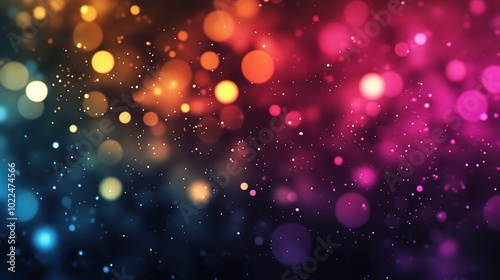 Vibrant Bokeh Background with Colorful Lights and Glows