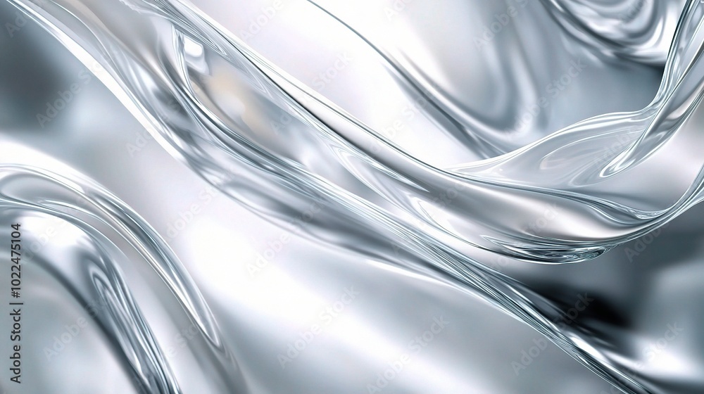 Obraz premium Elegant Flow of Transparent Liquid Waves