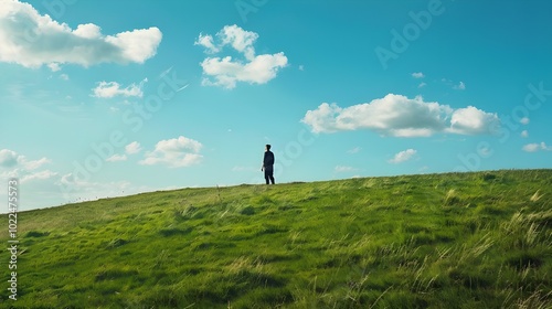  A person on the meadow