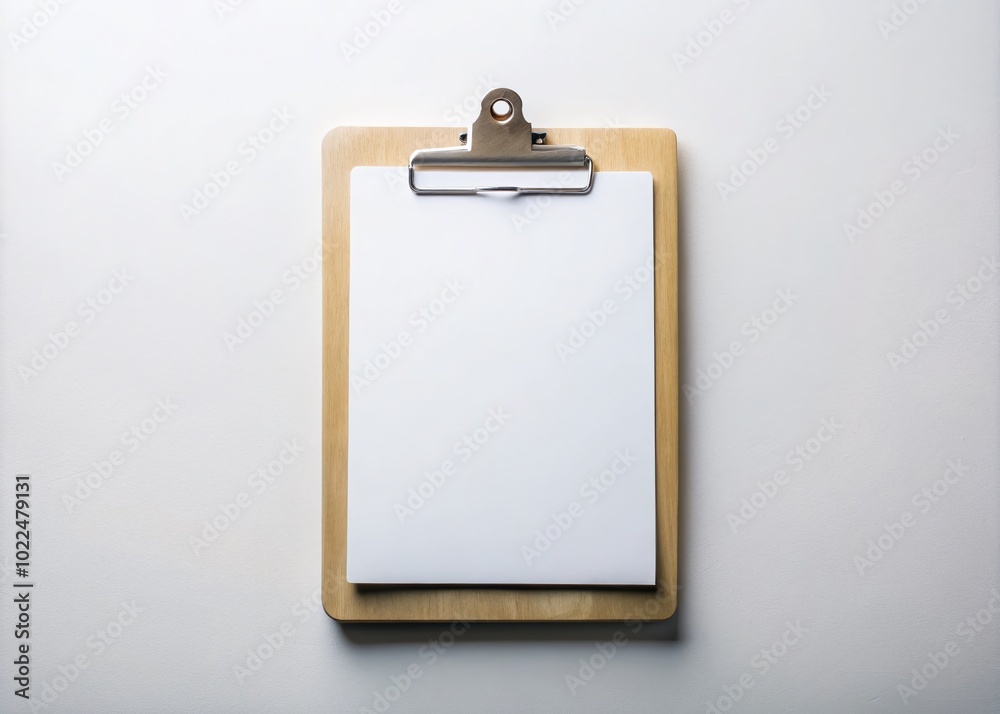 Top View of a Clean Checklist on a Clipboard for Mockup Use - Perfect for Planning and Organization Top View of a Clean Checklist on a Clipboard for Mockup Use - Perfect for Planning and Organization