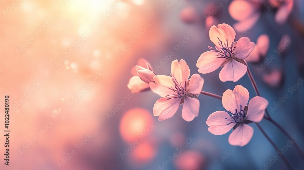 Delicate Pink Flowers in Soft Natural Light Delicate Pink Flowers in Soft Natural Light
