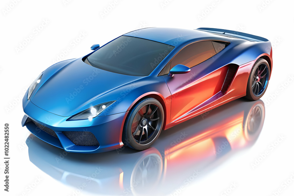 Sleek Sports Car in Motion Blur on Plain Glossy Background - Perfect for Advertisements Conveying Speed and Excitement Sleek Sports Car in Motion Blur on Plain Glossy Background - Perfect for Advertisements Conveying Speed and Excitement