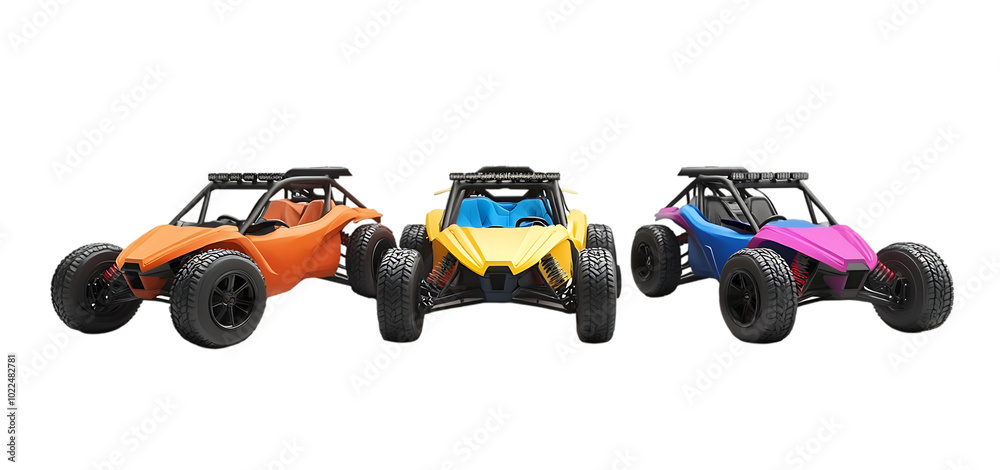 three set of Vibrant Dirt buggy isolated transparent background three set of Vibrant Dirt buggy isolated transparent background