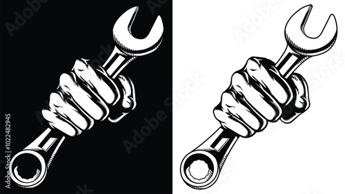Silhouette Fist Punch Wrench Ratchet Spanner