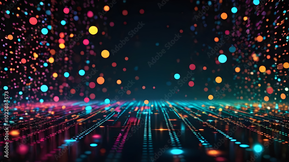 Teplate background with lights. Magic background with colorful lights. AI generated image, ai Teplate background with lights. Magic background with colorful lights. AI generated image, ai