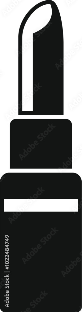 Simple icon of a lipstick symbolizing beauty products, cosmetics, and glamour Simple icon of a lipstick symbolizing beauty products, cosmetics, and glamour