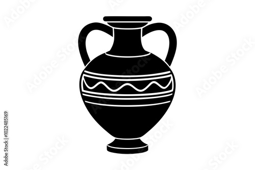 Ancient Greek amphora | vector silhouette illustration on white background