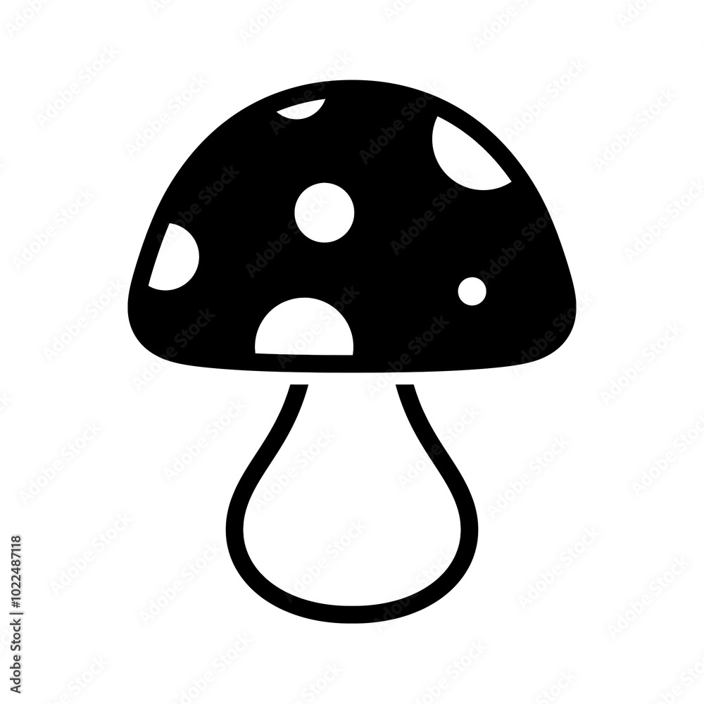 Mushroom silhouette icon with simple and modern design Mushroom silhouette icon with simple and modern design