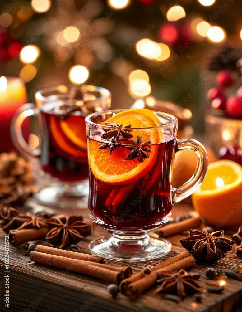Christmas mulled wine (German: Glühwein) is a hot alcoholic drink based on red wine heated to 70–80 degrees with sugar or honey and spices (seasonings) Christmas mulled wine (German: Glühwein) is a hot alcoholic drink based on red wine heated to 70–80 degrees with sugar or honey and spices (seasonings)