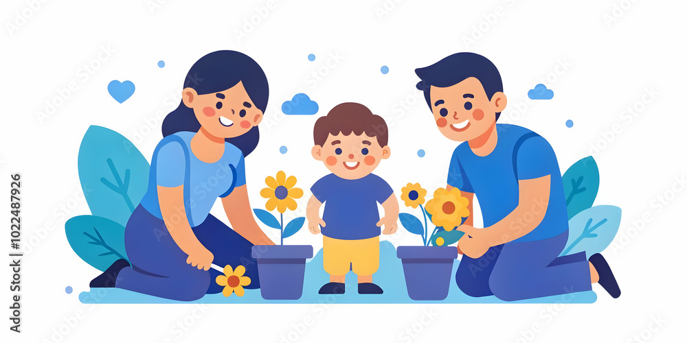 Candid Family Gardening Together: Capturing Moments of Teamwork and Joy as They Plant Flowers in Their Backyard Garden Candid Family Gardening Together: Capturing Moments of Teamwork and Joy as They Plant Flowers in Their Backyard Garden