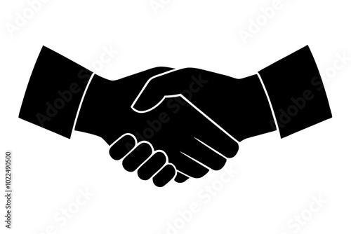 Handshake | vector silhouette illustration on white background