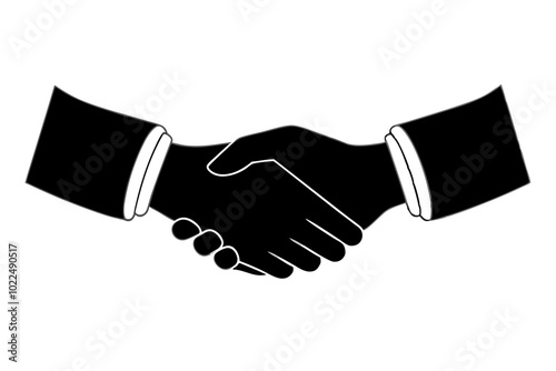 Handshake | vector silhouette illustration on white background